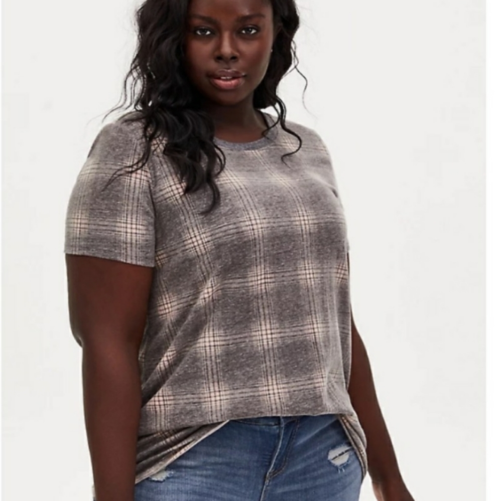 TORRID Vintage Classic Fit Plaid Tee NWT size 0 (12) & 1X